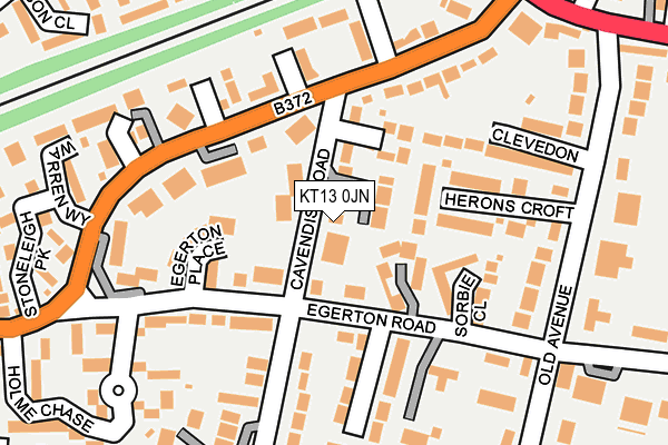 KT13 0JN map - OS OpenMap – Local (Ordnance Survey)