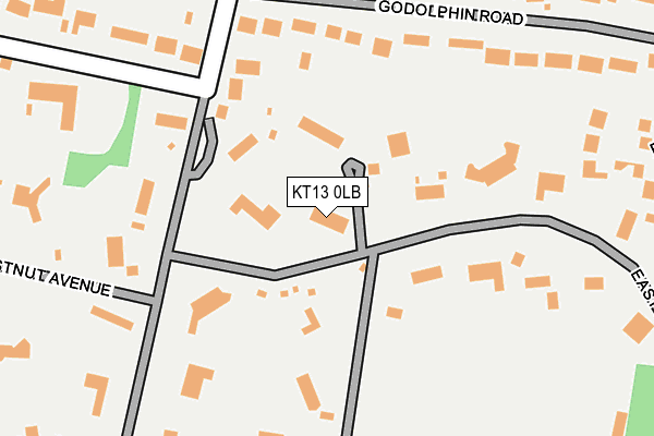 KT13 0LB map - OS OpenMap – Local (Ordnance Survey)