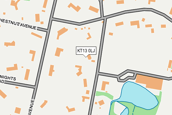 KT13 0LJ map - OS OpenMap – Local (Ordnance Survey)