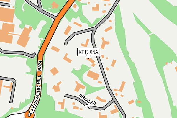 KT13 0NA map - OS OpenMap – Local (Ordnance Survey)
