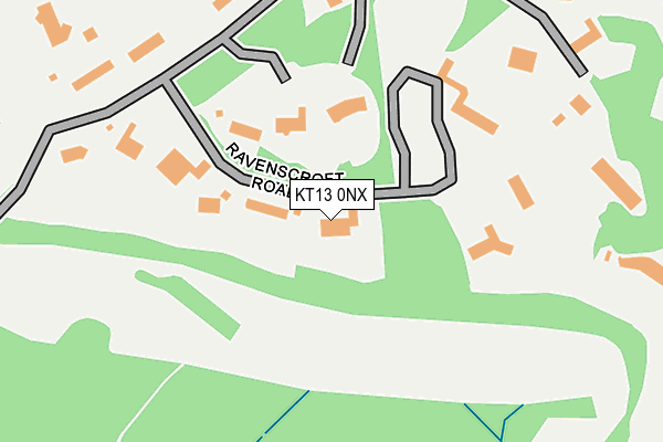 KT13 0NX map - OS OpenMap – Local (Ordnance Survey)