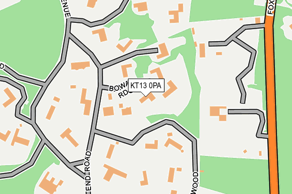 KT13 0PA map - OS OpenMap – Local (Ordnance Survey)