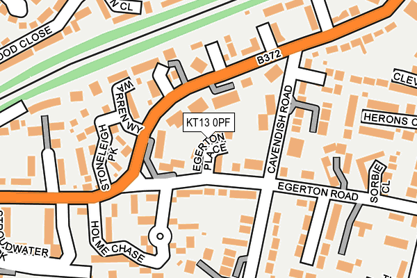 KT13 0PF map - OS OpenMap – Local (Ordnance Survey)
