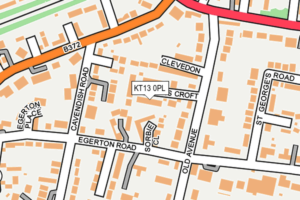 KT13 0PL map - OS OpenMap – Local (Ordnance Survey)