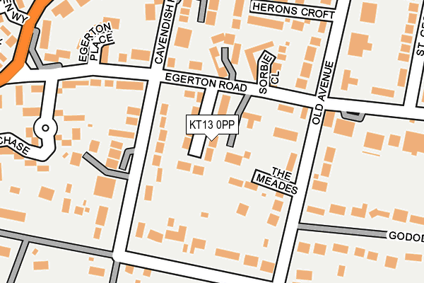 KT13 0PP map - OS OpenMap – Local (Ordnance Survey)