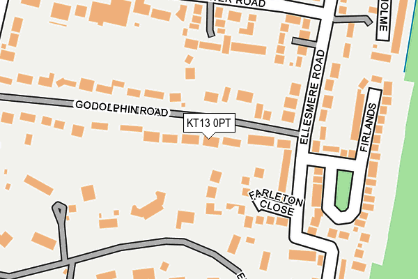 KT13 0PT map - OS OpenMap – Local (Ordnance Survey)