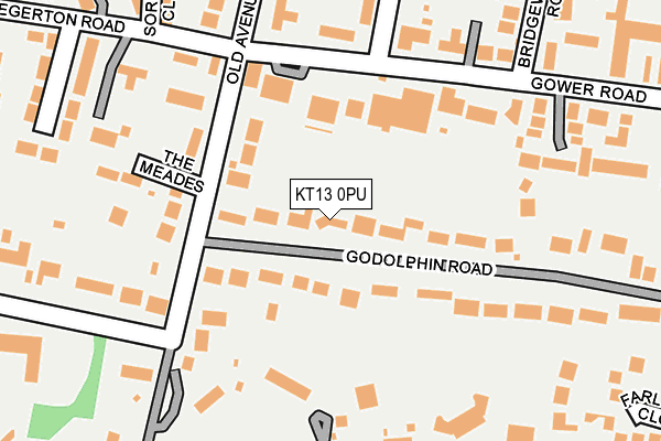 KT13 0PU map - OS OpenMap – Local (Ordnance Survey)