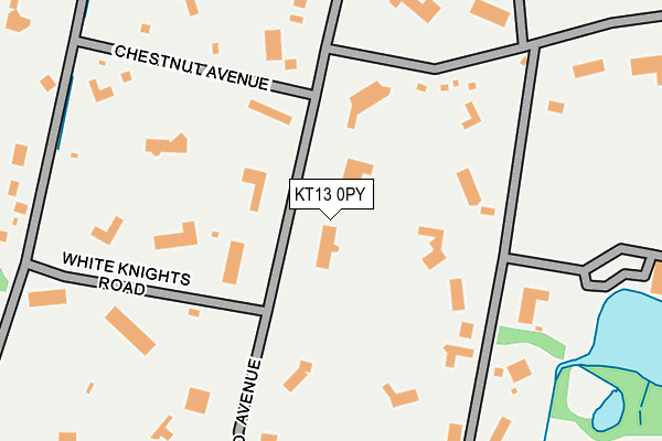 KT13 0PY map - OS OpenMap – Local (Ordnance Survey)