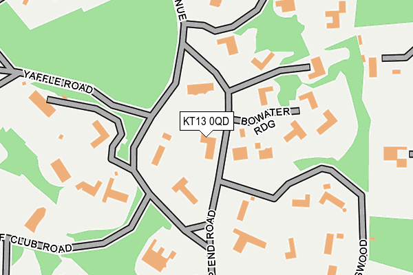 KT13 0QD map - OS OpenMap – Local (Ordnance Survey)