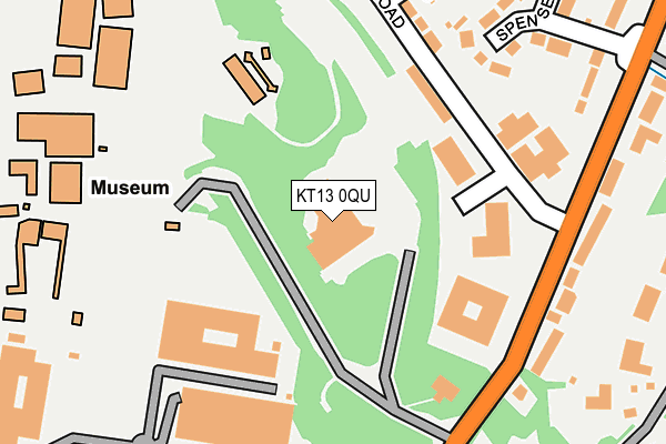 KT13 0QU map - OS OpenMap – Local (Ordnance Survey)