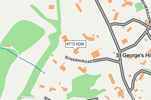 KT13 0QW map - OS OpenMap – Local (Ordnance Survey)