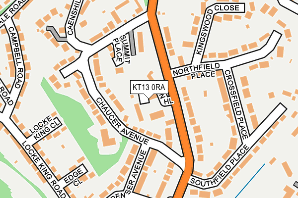 KT13 0RA map - OS OpenMap – Local (Ordnance Survey)