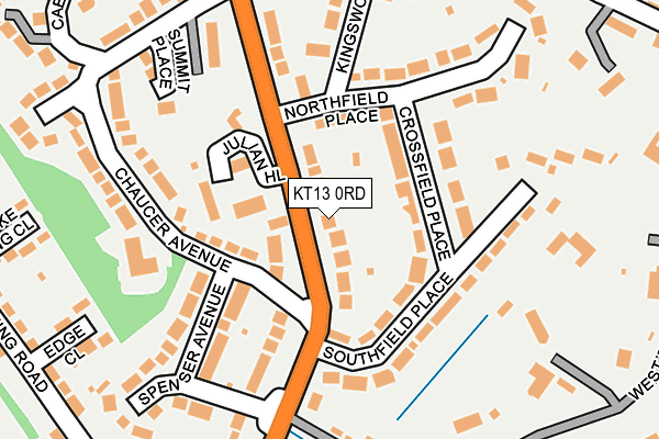 KT13 0RD map - OS OpenMap – Local (Ordnance Survey)