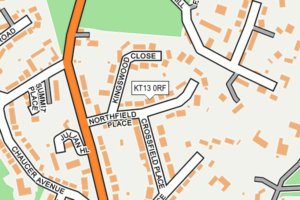 KT13 0RF map - OS OpenMap – Local (Ordnance Survey)