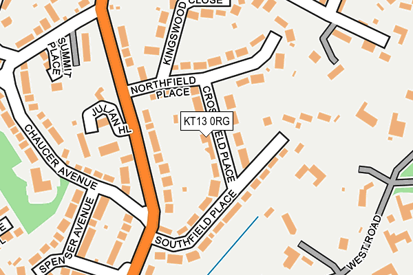 KT13 0RG map - OS OpenMap – Local (Ordnance Survey)