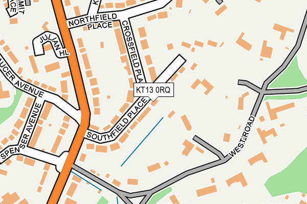KT13 0RQ map - OS OpenMap – Local (Ordnance Survey)