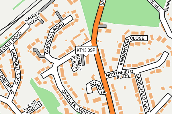 KT13 0SP map - OS OpenMap – Local (Ordnance Survey)