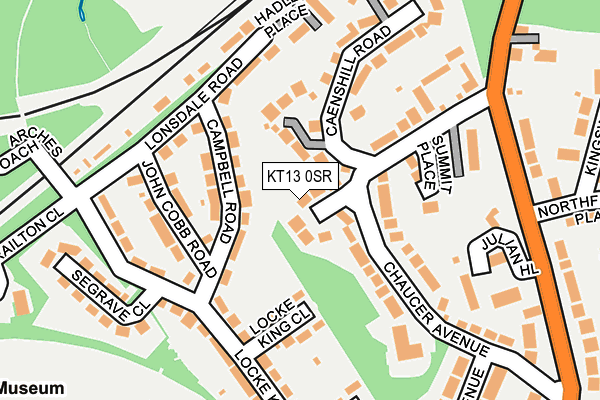 KT13 0SR map - OS OpenMap – Local (Ordnance Survey)