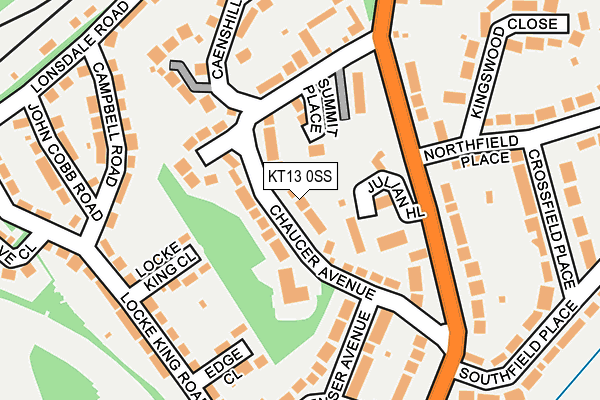 KT13 0SS map - OS OpenMap – Local (Ordnance Survey)