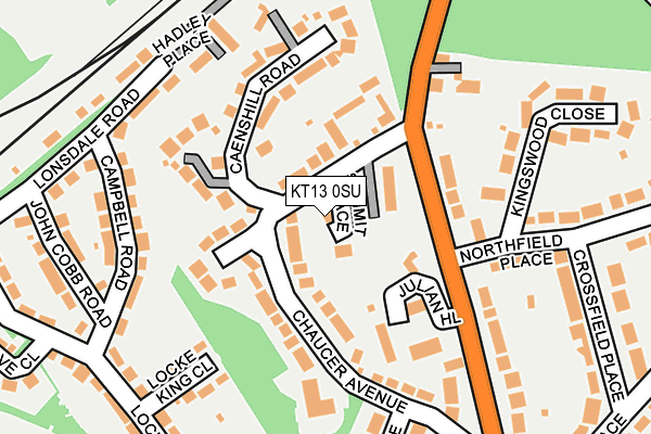 KT13 0SU map - OS OpenMap – Local (Ordnance Survey)