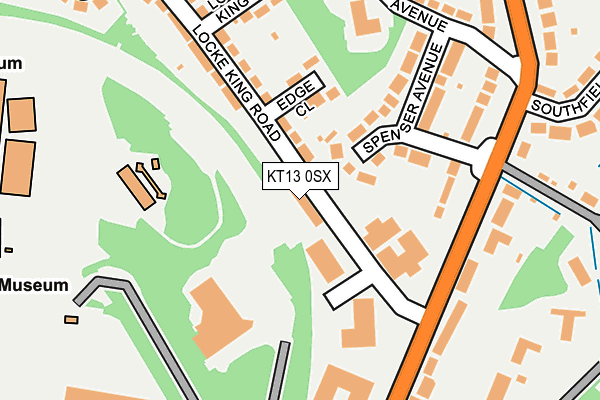 KT13 0SX map - OS OpenMap – Local (Ordnance Survey)