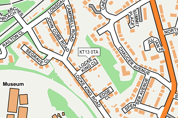 KT13 0TA map - OS OpenMap – Local (Ordnance Survey)