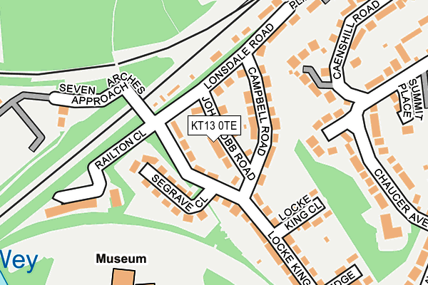 KT13 0TE map - OS OpenMap – Local (Ordnance Survey)