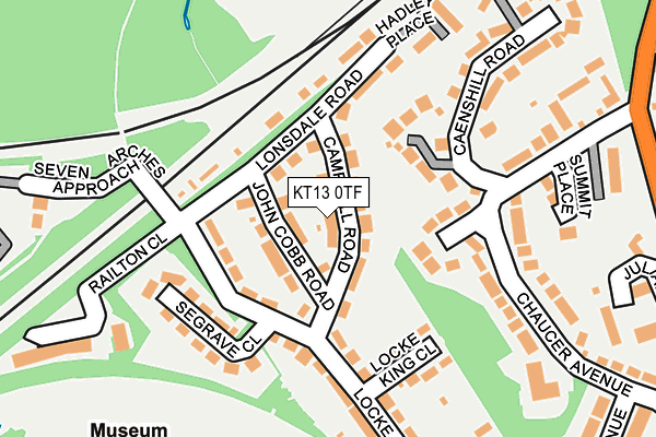 KT13 0TF map - OS OpenMap – Local (Ordnance Survey)