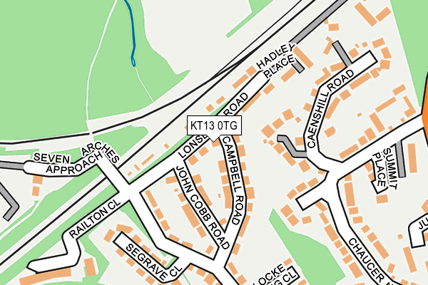 KT13 0TG map - OS OpenMap – Local (Ordnance Survey)
