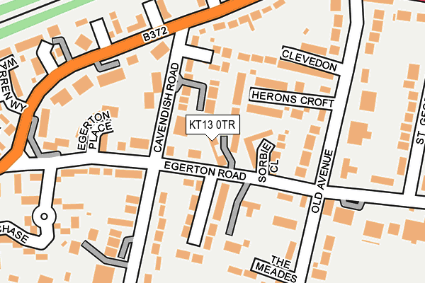 KT13 0TR map - OS OpenMap – Local (Ordnance Survey)
