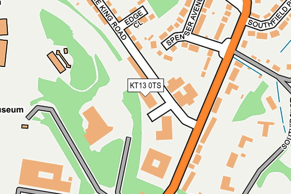 KT13 0TS map - OS OpenMap – Local (Ordnance Survey)