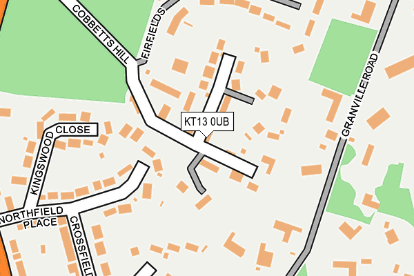 KT13 0UB map - OS OpenMap – Local (Ordnance Survey)