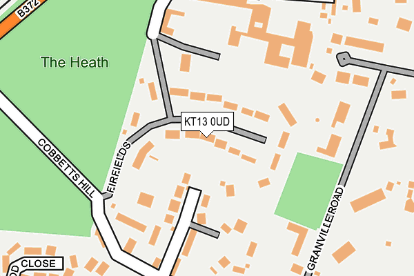 KT13 0UD map - OS OpenMap – Local (Ordnance Survey)
