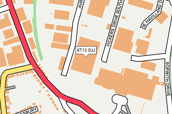 KT13 0UJ map - OS OpenMap – Local (Ordnance Survey)