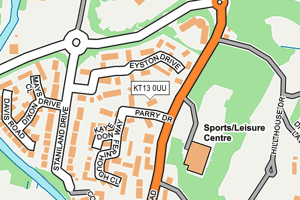 KT13 0UU map - OS OpenMap – Local (Ordnance Survey)