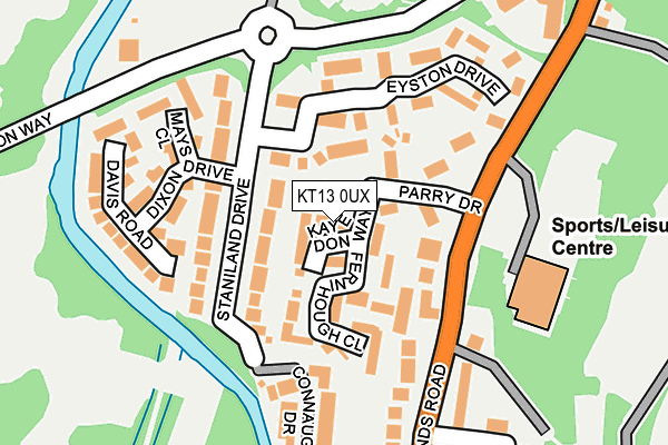KT13 0UX map - OS OpenMap – Local (Ordnance Survey)