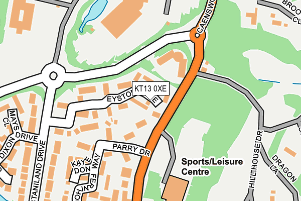KT13 0XE map - OS OpenMap – Local (Ordnance Survey)