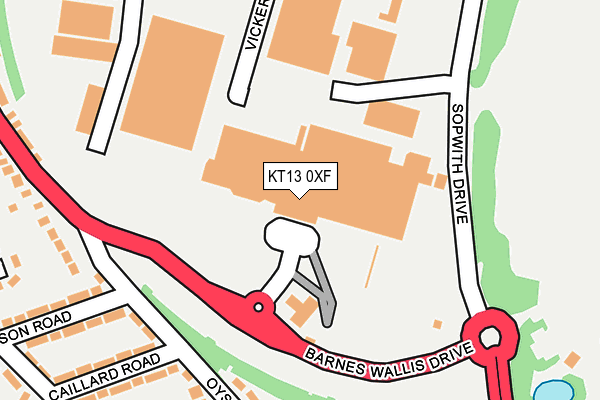 KT13 0XF map - OS OpenMap – Local (Ordnance Survey)