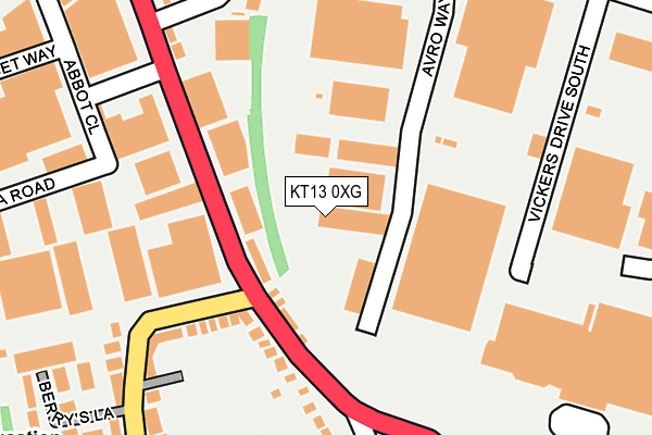 KT13 0XG map - OS OpenMap – Local (Ordnance Survey)
