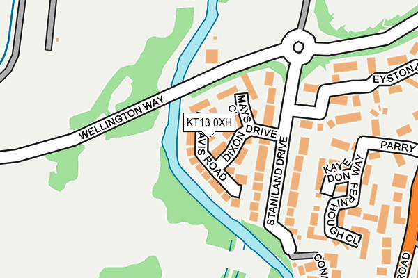KT13 0XH map - OS OpenMap – Local (Ordnance Survey)