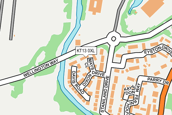 KT13 0XL map - OS OpenMap – Local (Ordnance Survey)