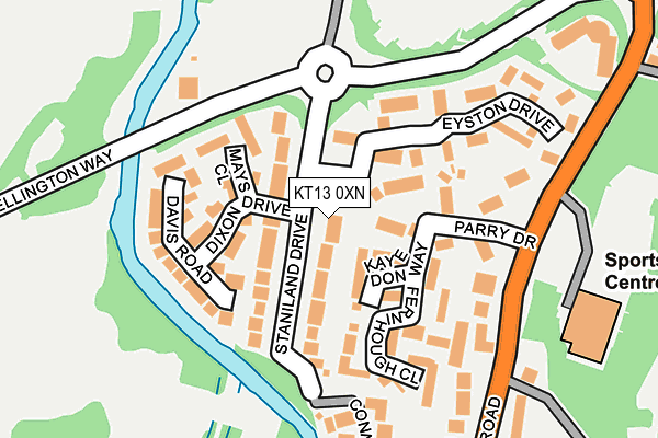 KT13 0XN map - OS OpenMap – Local (Ordnance Survey)