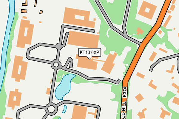 KT13 0XP map - OS OpenMap – Local (Ordnance Survey)