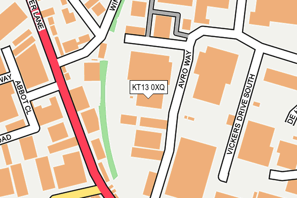 KT13 0XQ map - OS OpenMap – Local (Ordnance Survey)