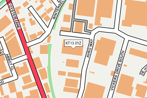 KT13 0YZ map - OS OpenMap – Local (Ordnance Survey)