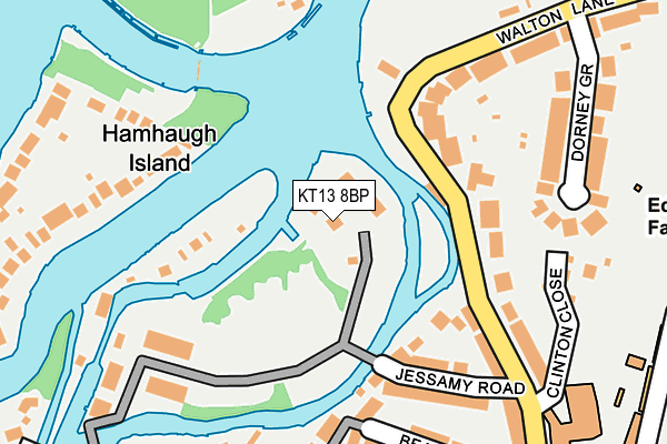 KT13 8BP map - OS OpenMap – Local (Ordnance Survey)