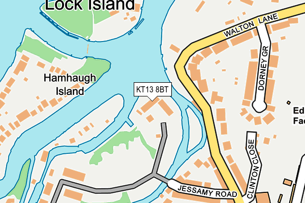 KT13 8BT map - OS OpenMap – Local (Ordnance Survey)