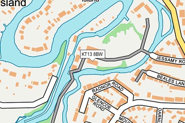KT13 8BW map - OS OpenMap – Local (Ordnance Survey)