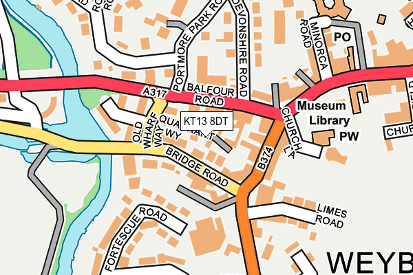 KT13 8DT map - OS OpenMap – Local (Ordnance Survey)