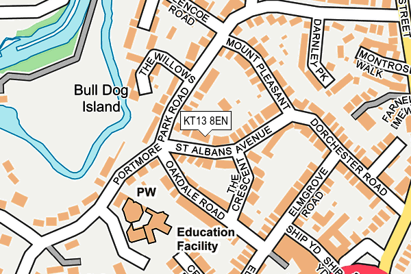KT13 8EN map - OS OpenMap – Local (Ordnance Survey)